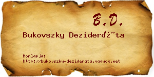 Bukovszky Dezideráta névjegykártya